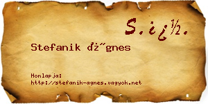 Stefanik Ágnes névjegykártya